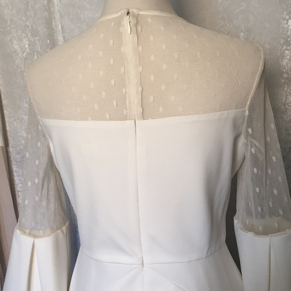 Eliza J midi Dress cream with lace lace size 8 - Picture 11 of 16